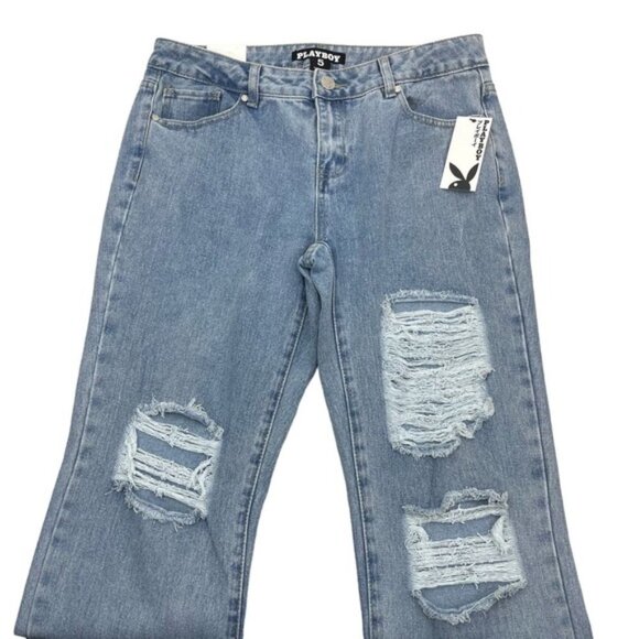 NWT PLAYBOY Distressed Straight Leg Jean Sz Small - Picture 3 of 10